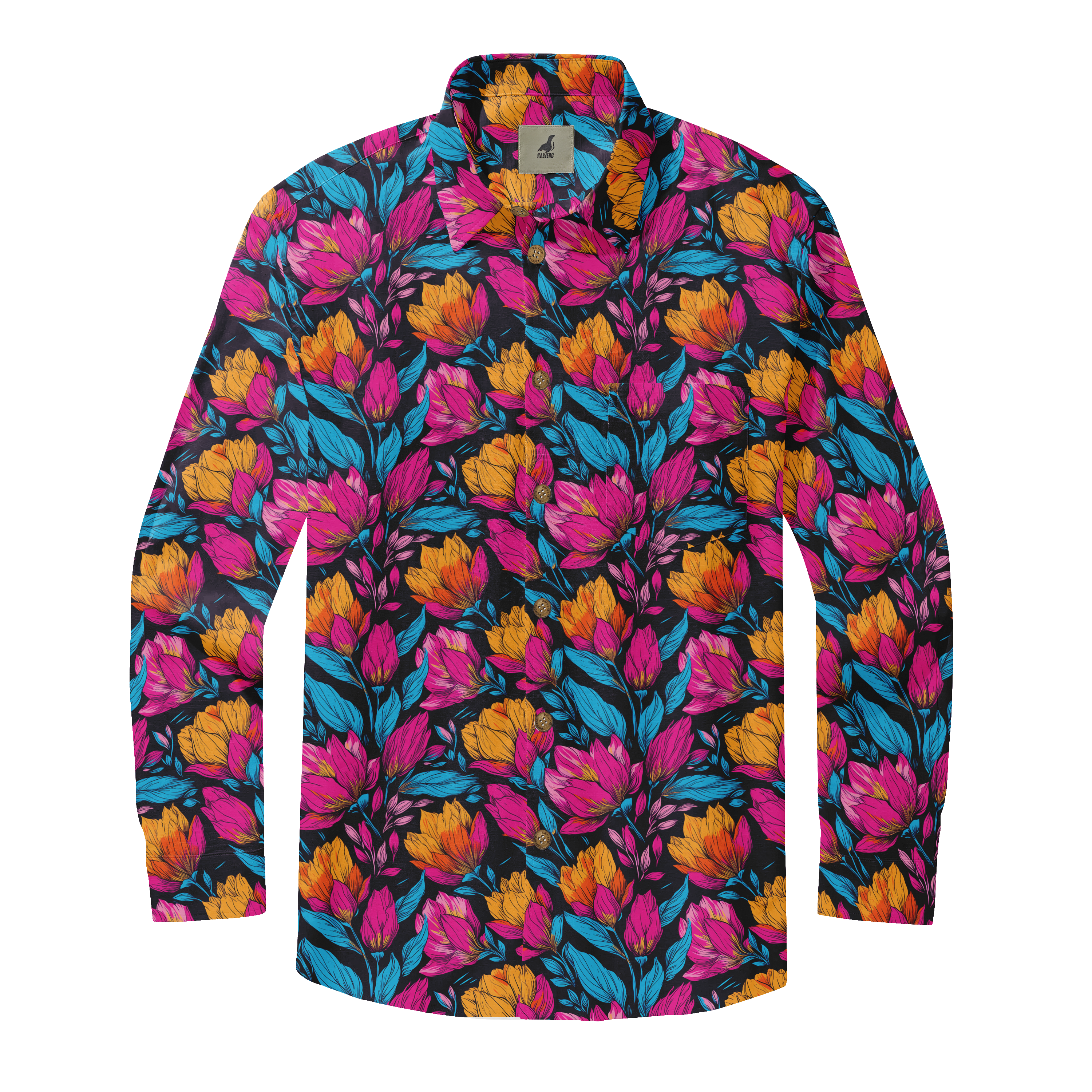 Vibrant Bloom Long Sleeve Shirts