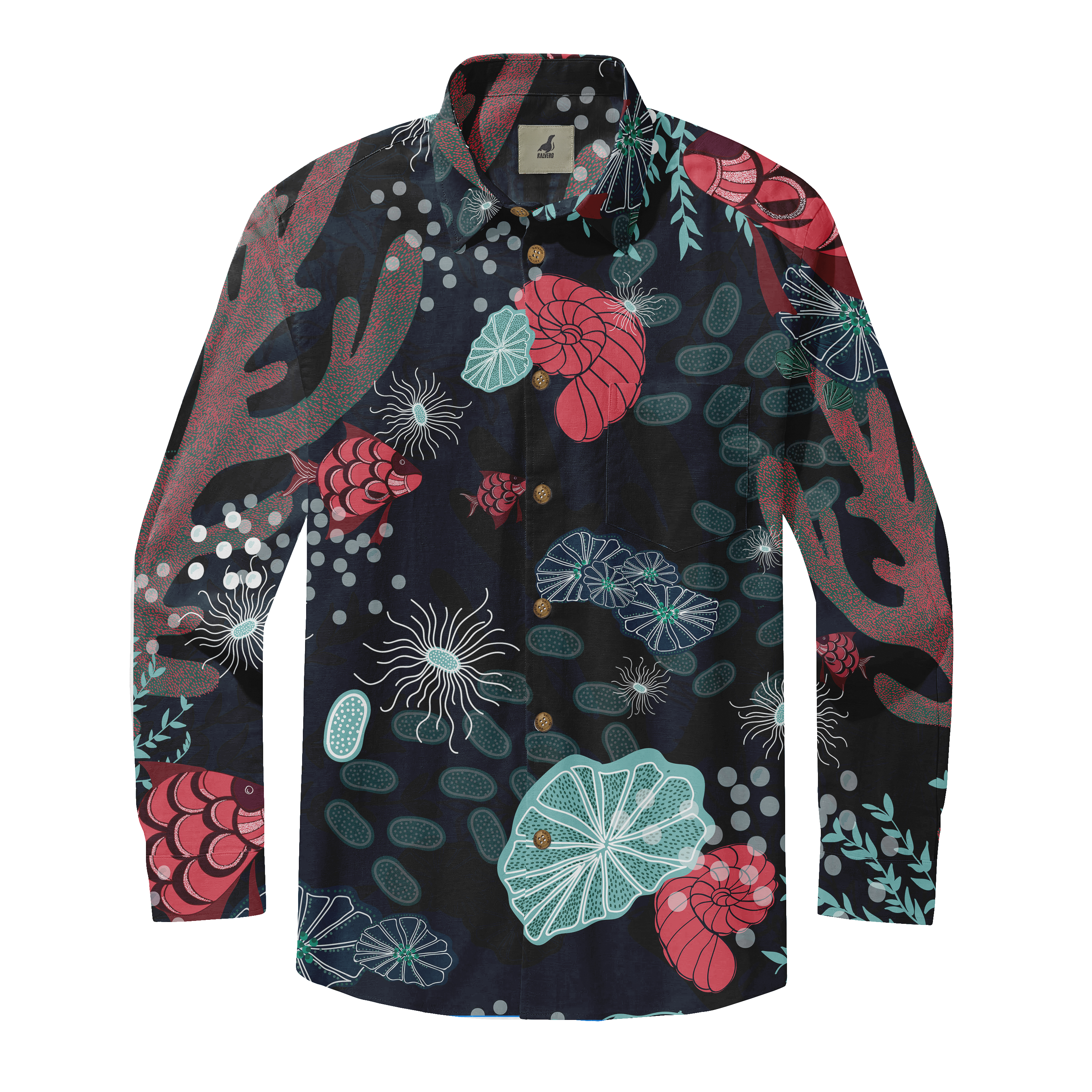 Coral Drift Long Sleeve Shirts