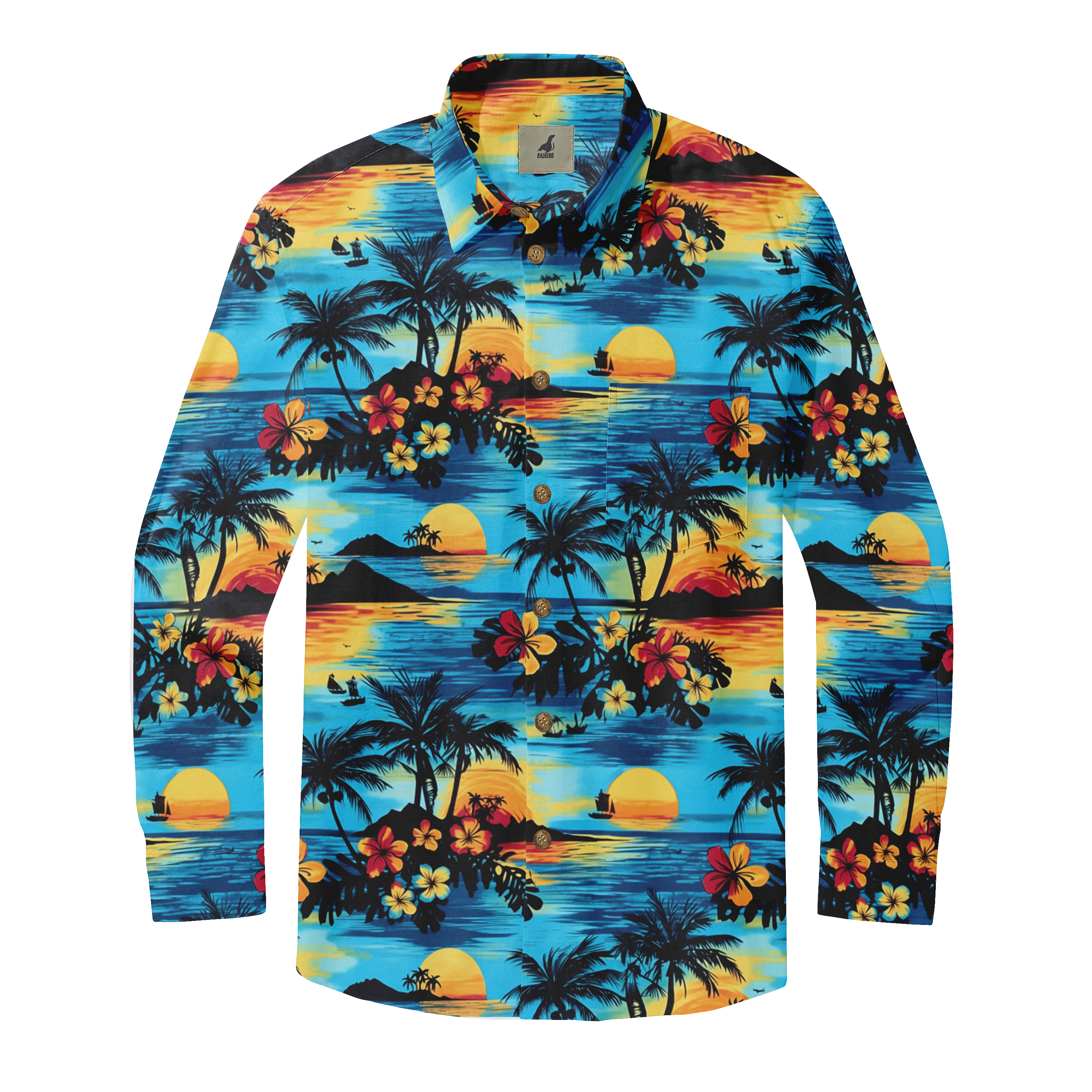 Tropical Sunset Vibes Long Sleeve Shirts