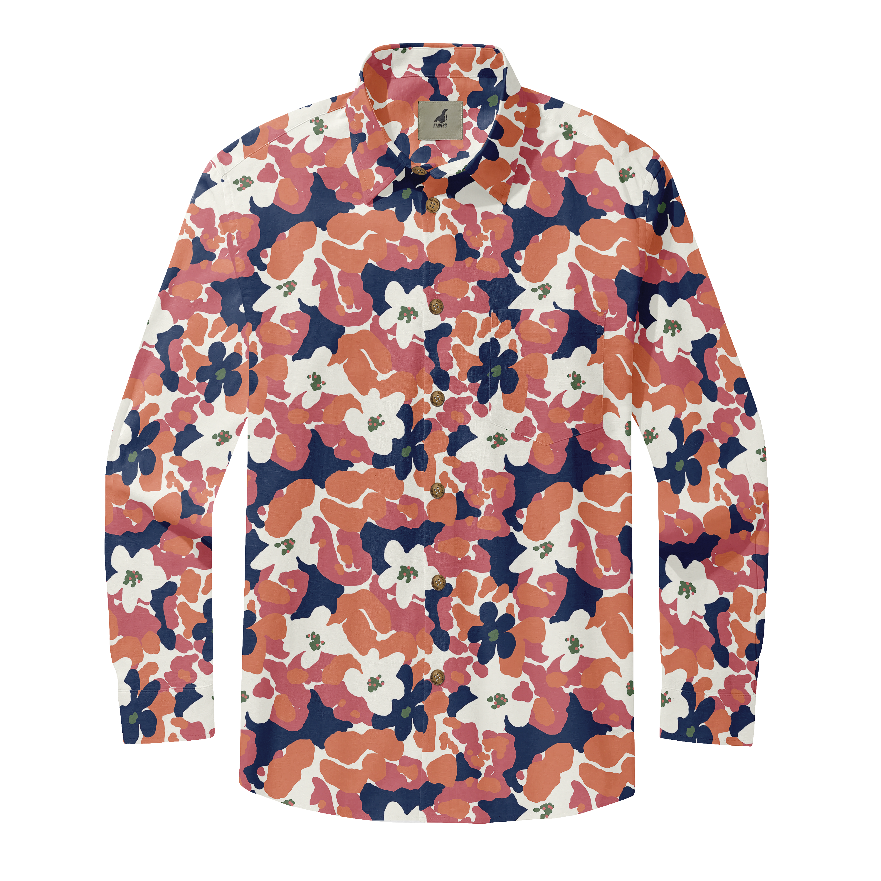 Bold Floral Energy Long Sleeve Shirts