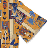 Vibrant shirt showcasing traditional Egyptian symbols and majestic birds.