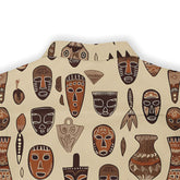 Fashionable shirt highlighting traditional tribal art and symbols.